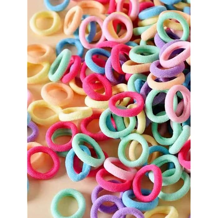 Pastel Hair Ties Set with Storage Bag, Soft Elastic Bands Multicolor (Small 150pc) - Image 2